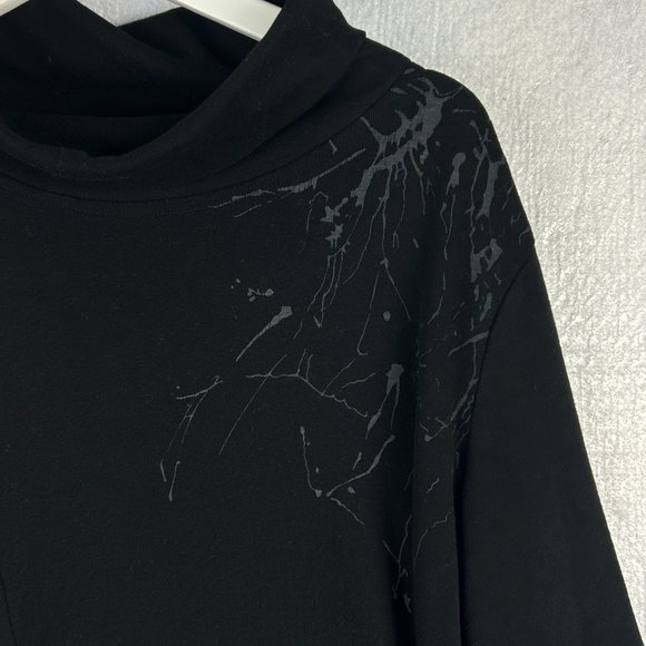 Lavena Tunic Top Women‎ Large Black Asymetric Shirt Blouse Buckle Eyelet Trim - Picture 7 of 16